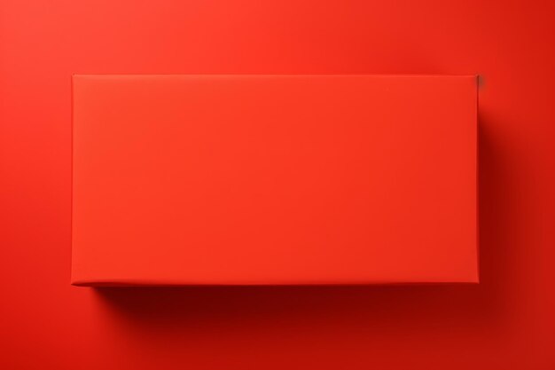 Foto vista superior minimalista de un velvet vermilion radiance aislado presenta el espacio de copia de la caja al lado de la ve