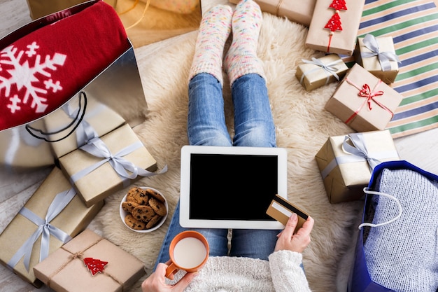 vista superior Navidad compras online