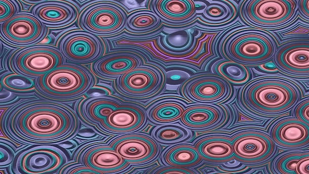 Vista superior de la onda colorida de la representación 3D de la gota de lluvia