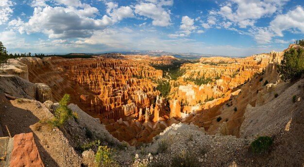 Foto vista superior panorámica del parque nacional bryce canyon