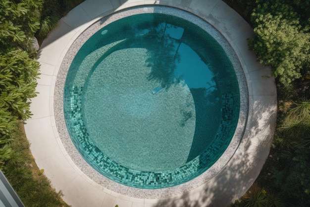 Vista superior de la piscina circular Forma de anillo Generar Ai