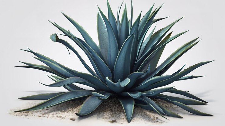 Vista superior de la planta de agave azul Ai generativo