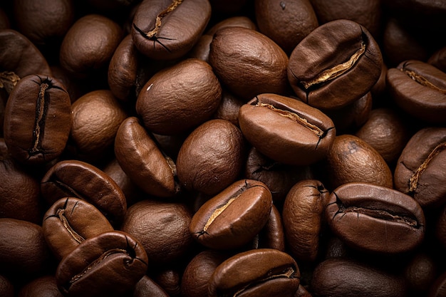 Vista superior de una taza de café con grano