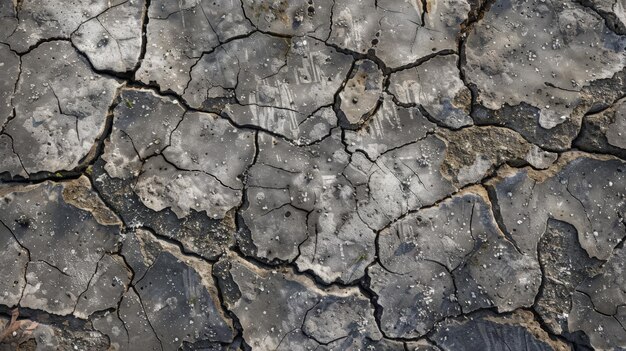 Vista superior de la tierra agrietada que destaca la gravedad de los cambios inducidos por el terremoto