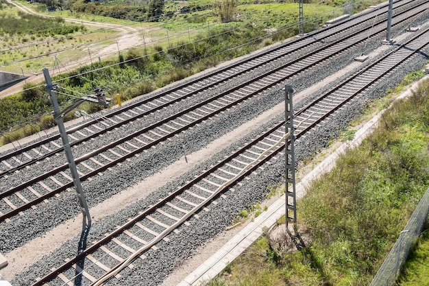 Vista superior de las vías del tren