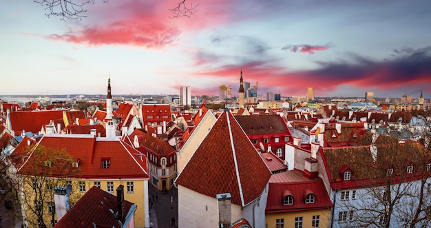 Vista de Tallin al atardecer