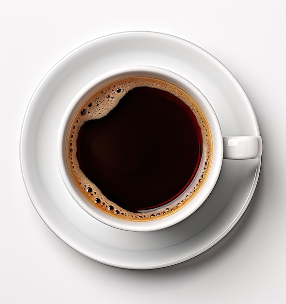 Vista de una taza de café desde arriba creada con tecnología de IA generativa