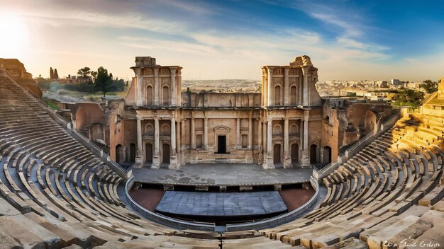 Vista del teatro romano en Amman, Jordania