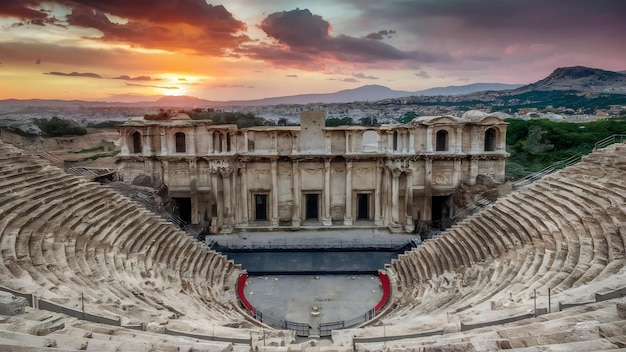 Vista del teatro romano en Amman, Jordania