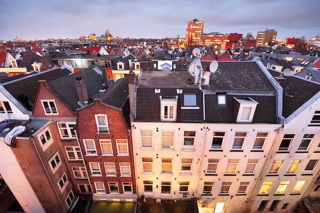 Foto vista desde el techo de ámsterdam, países bajos