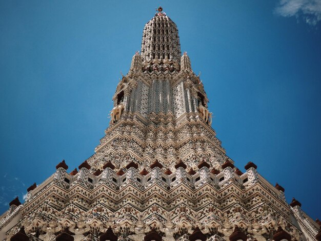 Vista de un templo desde un ángulo bajo