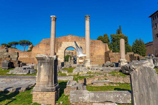 Foto vista del templo de antonino y faustina