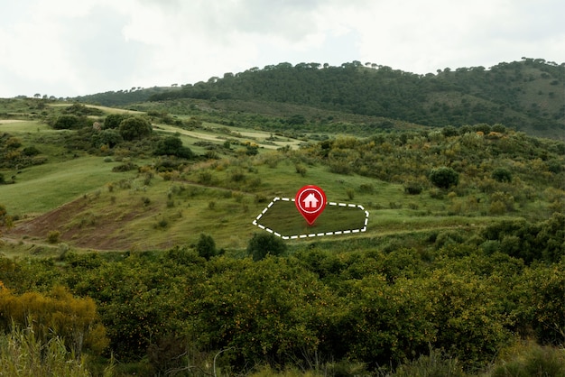 Foto vista de terreno para desarrollo inmobiliario y empresarial.