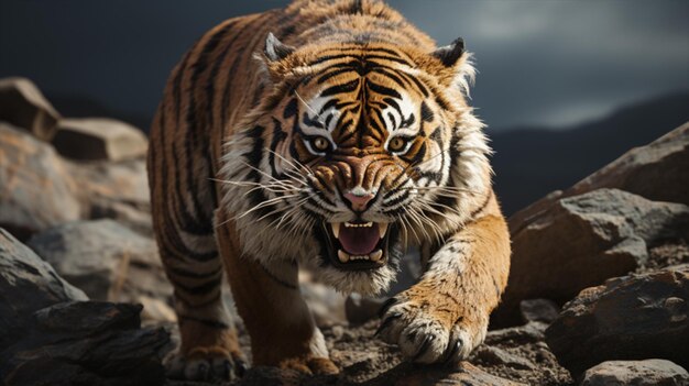 Vista del tigre en la naturaleza