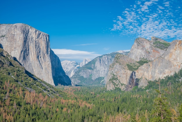 Vista típica do Parque Nacional de Yosemite.