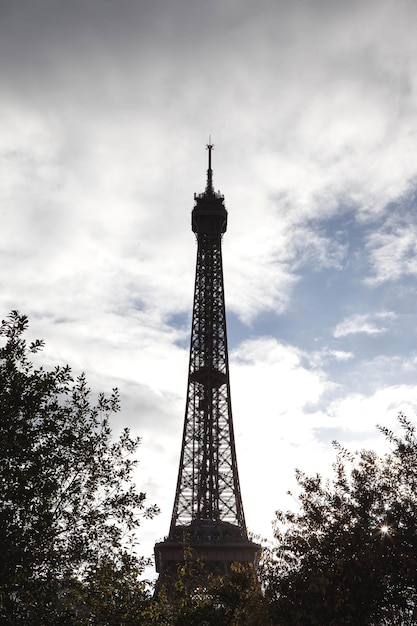 Vista de la Torre Eiffel desde un parque