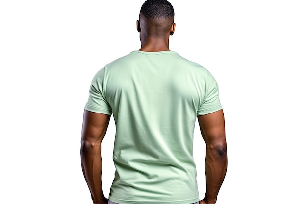 Vista traseira da camiseta verde estilosa