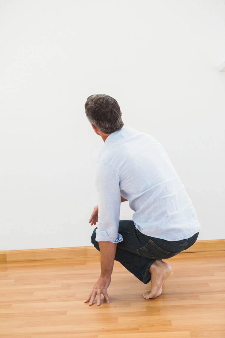 Foto vista traseira de um homem casual posando
