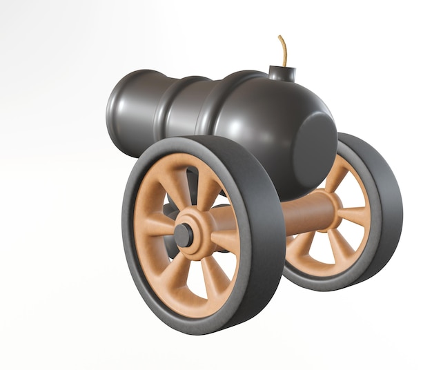 Vista trasera Cannon 3d render