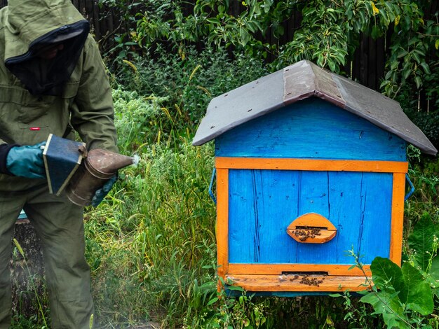 Foto vista trasera de un hombre de pie en el campo