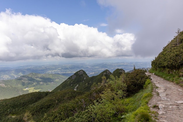 Una vista del valle desde la carretera.