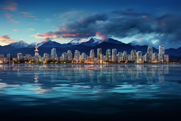 Foto vista de vancouver desde el parque stanley vancouver américa