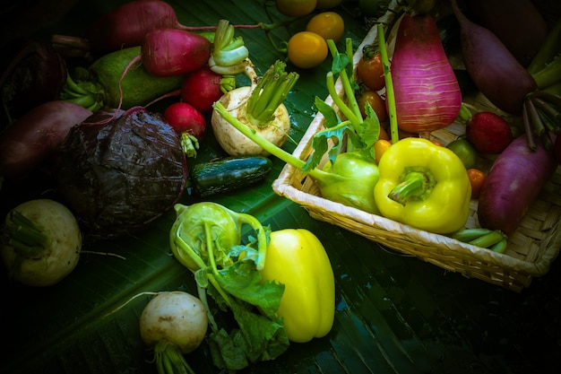 Foto vista de los vegetales desde un ángulo alto