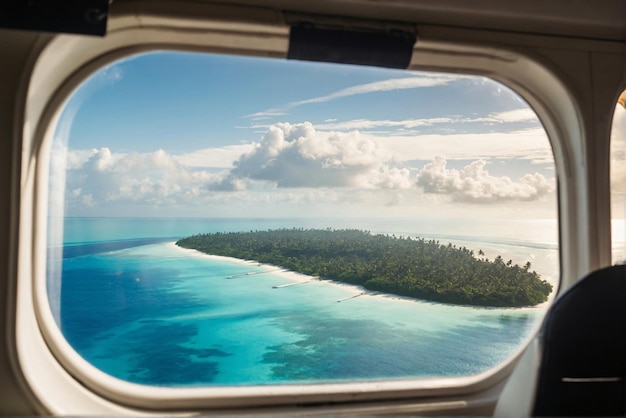 Foto vista desde la ventana del avión