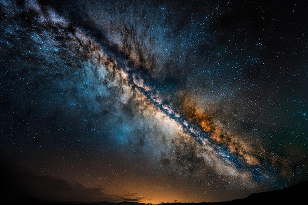 Vista de la Vía Láctea en el cielo nocturno