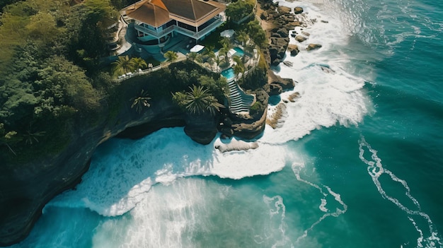 Vistas aéreas al mar en Bali Uluwatu