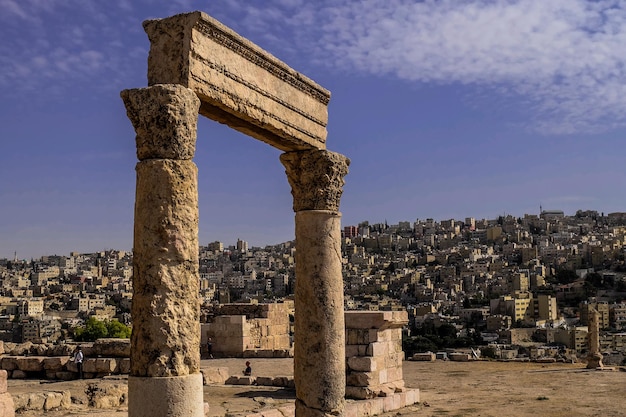 Vistas al templo de Hércules en la ciudadela de Amman