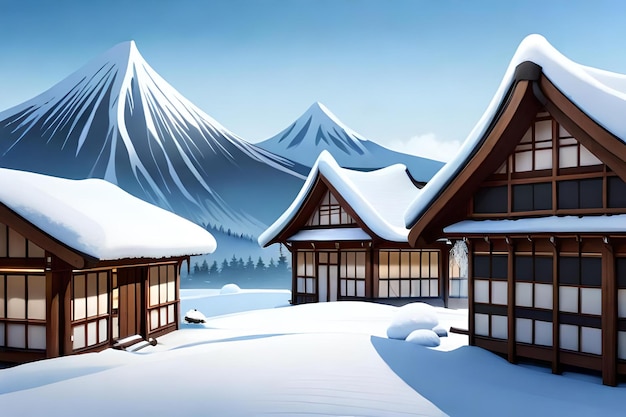 Vistas animadas de paisagens japonesas em 3D com uma bela sensação natural