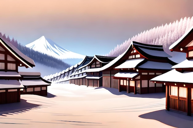 Vistas animadas de paisagens japonesas em 3D com uma bela sensação natural