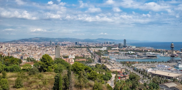 Vistas de Barcelona de Montjuic, Espanha