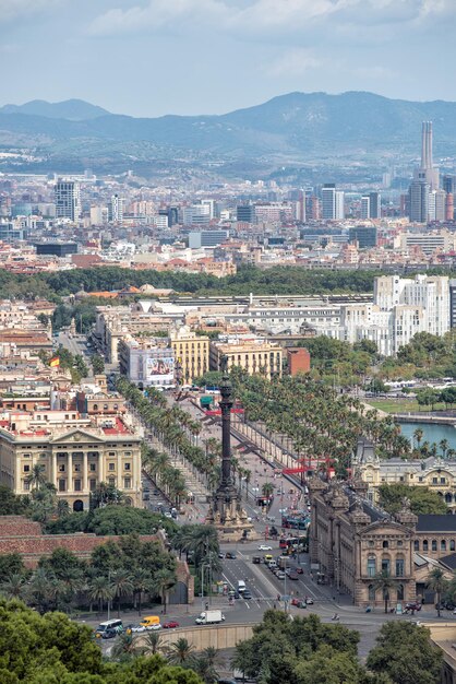 Vistas de Barcelona de Montjuic Espanha