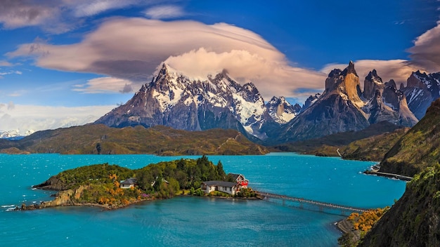 Foto vistas deslumbrantes esperam por você no fim do mundo na patagônia chilena