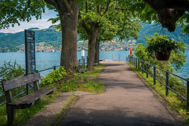 Vistas do Lago Thun de Einigen Suíça