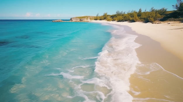 Foto vistas de hermosas playas de arena blanca y aguas turquesas