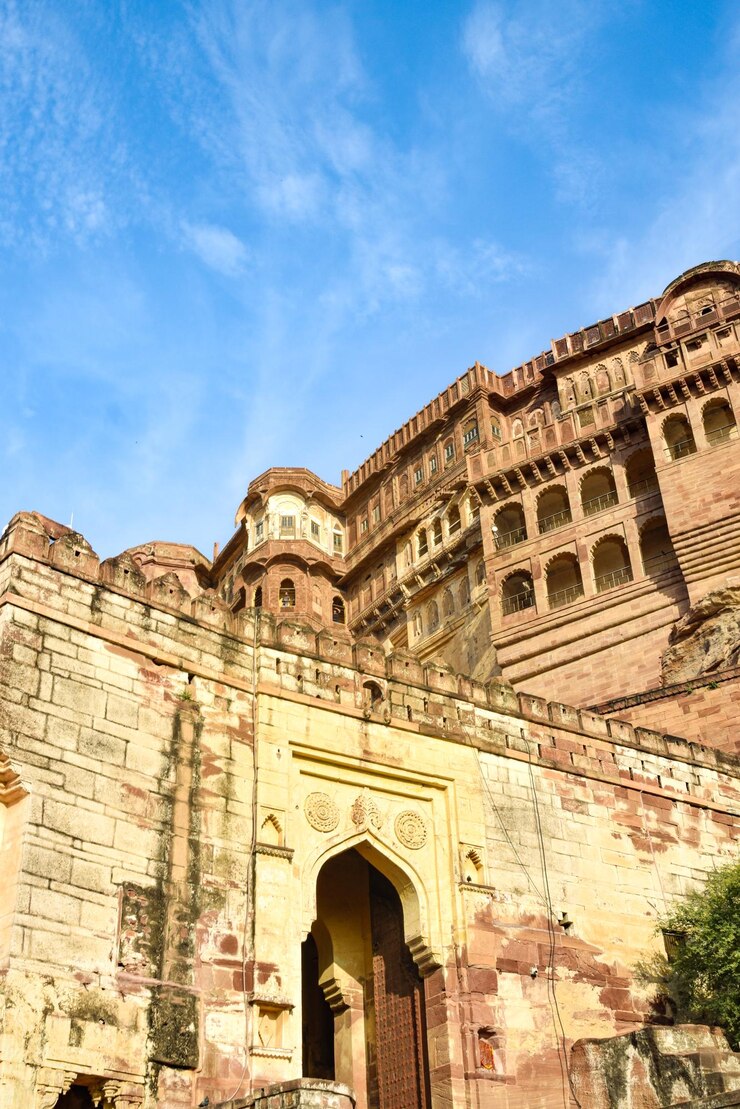 Vistas internas del fuerte de Mehrangarh en la parte superior de Jodhpur, la ciudad azul