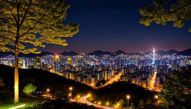 vistas nocturnas en Corea del Sur