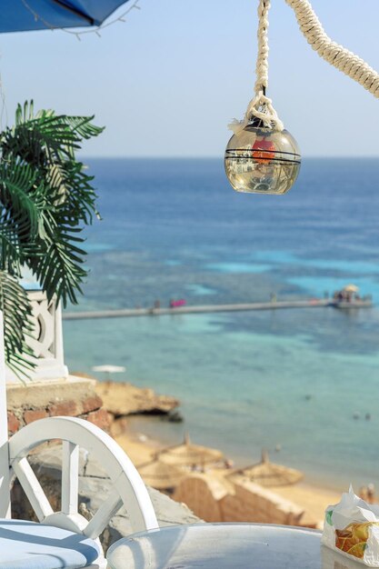 Vistas panorâmicas da paisagem marítima de verão do barco marítimo e