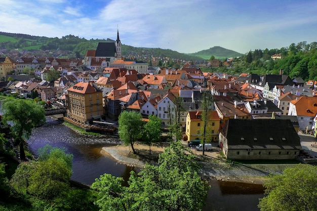 Vistas de peces de Cesky Krumlov desde el castillo de Cesky Krumlov Cesky Krumlov República Checa