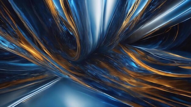 Visuais dinâmicos em azul abstrato movimento moderno hipnotizante elementos refletivos para design gráfico pr