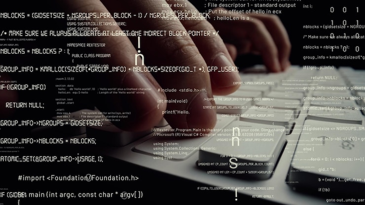Foto visual creativo de codificación de programación informática y desarrollo de software.