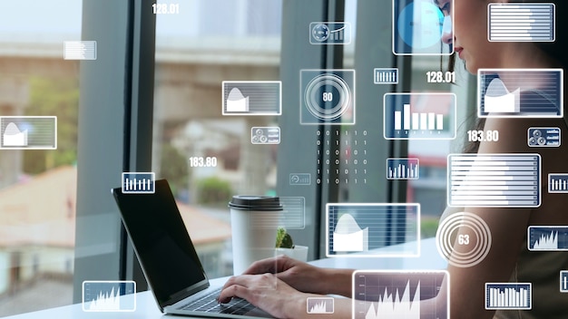 Visual criativo da tecnologia de análise de dados de negócios