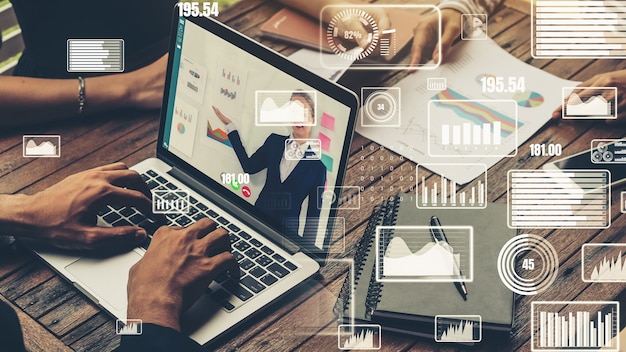 Visual criativo de executivos em uma reunião de equipe corporativa