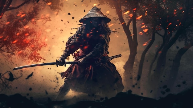 Foto visual de samurai