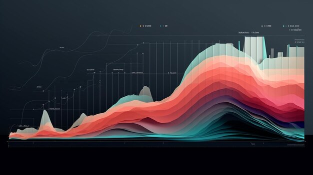 Visual Symphony Vibrant Data Visualization e Ilustrações Abstratas para Design Criativo