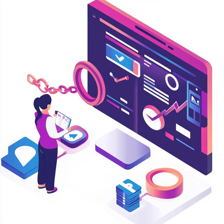 Foto visual de un vendedor digital analizando el tráfico de referencia de los backlinks