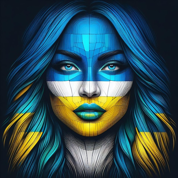 Visualisierung der Ukraine in einer Frau